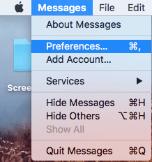 Preferences Tab For Messages on Mac