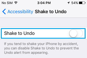 Disable Shake to Undo Option On iPhone