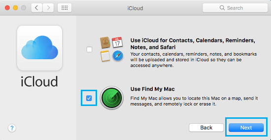 Use Find My Mac Option in iCloud on Mac