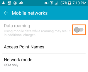 Disable Data Roaming on Android Phone