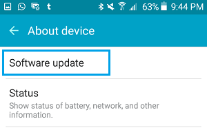 Software Update Option on Android Phone