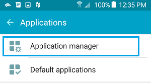 Application Manager Option on Android Phone