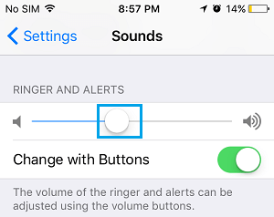 Adjust iPhone Ringer Alerts Volume