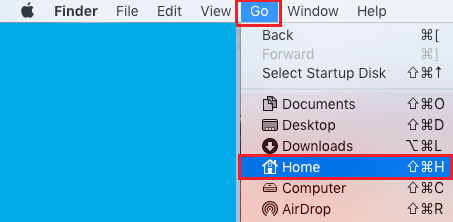 Go to Home Directory on Mac