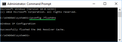 comando ipconfig flushdns en Windows 10 