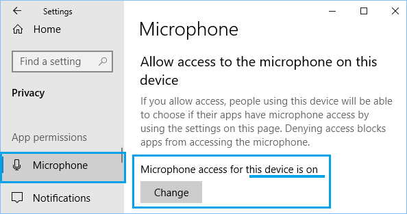 Allow Microphone to Access Computer
