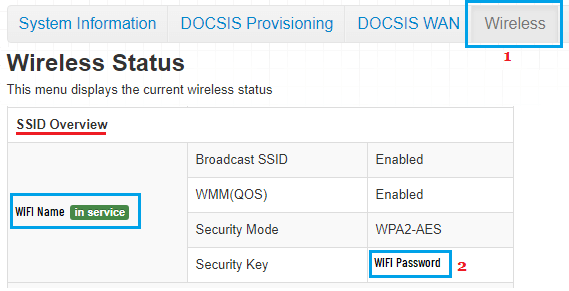 Wifi Password in Router Settings