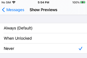 Disable Message Previews on iPhone Lock Screen