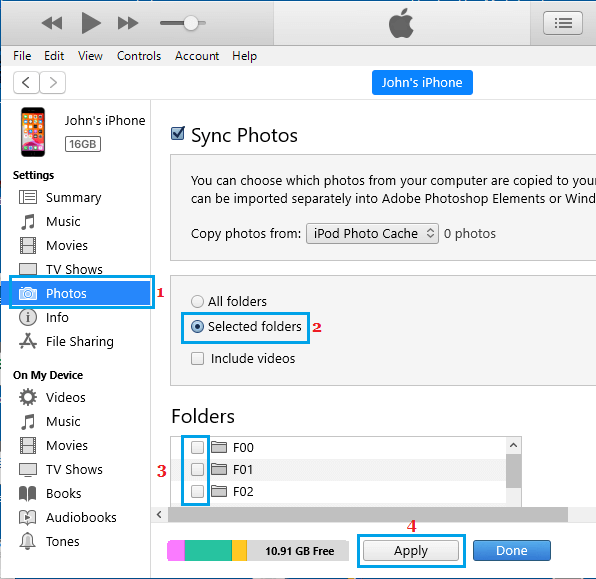 Remove Synced Photos on Mac Using iTunes