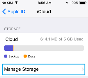 Gestionar la opción de almacenamiento de iCloud en el iPhone