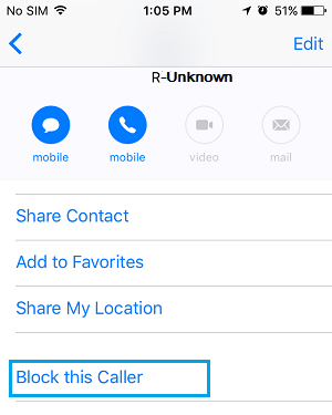 Block This Caller Option On iPhone