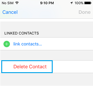 Eliminar un contacto en el iPhone