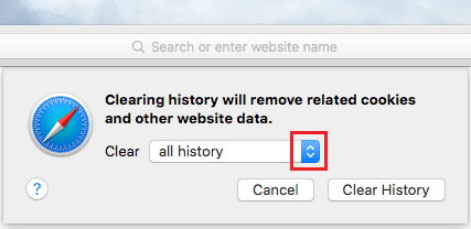 Clear Safari Browsing History Popup on Mac