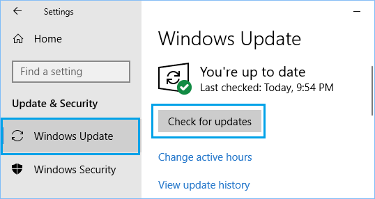 Check For Windows Updates