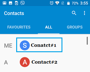 Select Contact From Contact List on Android Phone