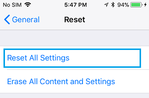 Restablecer todos los ajustes en el iPhone