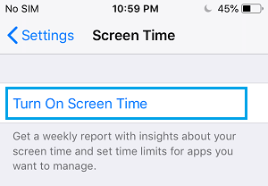 Turn On Screen Time Option on iPhone