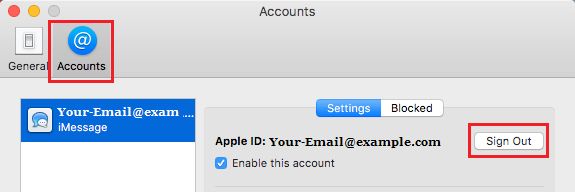 Sign out of iMessage on Mac