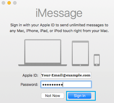 Sign in to iMessage on Mac