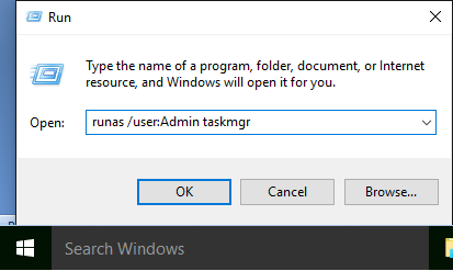 Run Command Dialogue Box in Windows 10