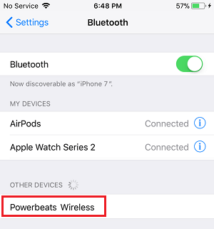 Conectar un dispositivo Bluetooth al iPhone