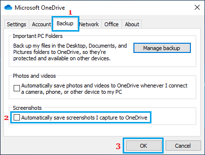 Prevent Screenshots From Auto Saving to OneDrive