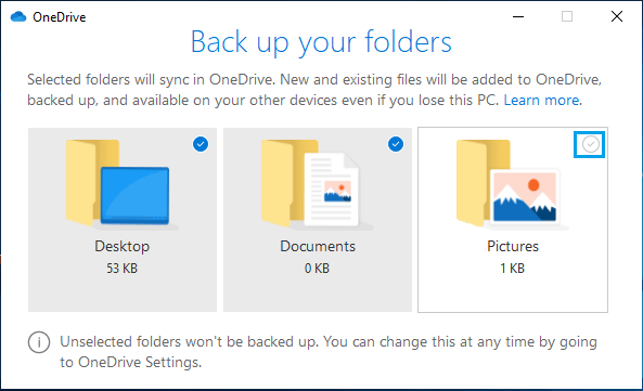 Prevent Desktop, Picture and Documents Auto Backup to OneDrive