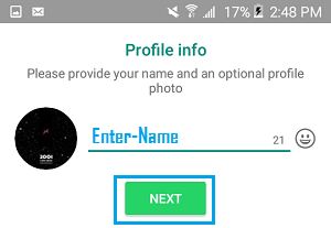 Complete WhatsApp Profile Name on Android Phone