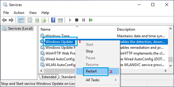 Restart Windows Update Service