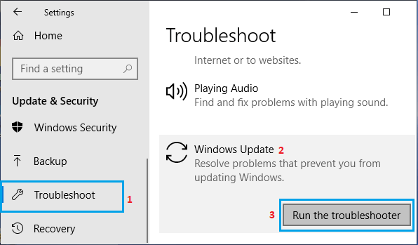Troubleshoot Windows Update Problems