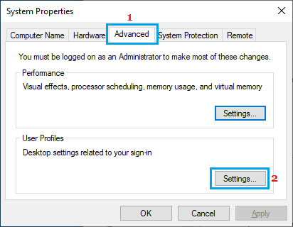 Open User Profile Settings on Windows PC