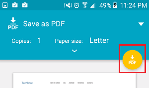 Download as PDF Icon on Android