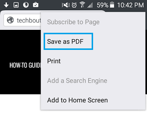 Save as PDF Option in Firefox on Android