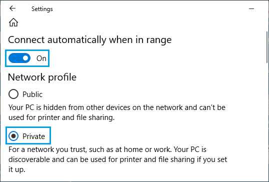 Set Private Network on Windows PC