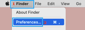 Abrir las Preferencias del Finder en Mac