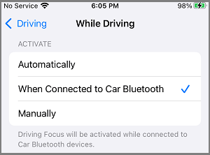 Enable DND When Connected to Car Bluetooth