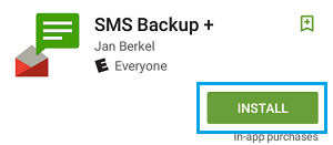 Install SMS Backup+ app on Android Phone