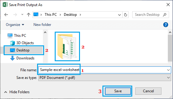 Guardar el archivo de impresión como PDF en Microsoft Excel