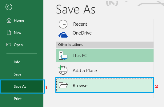 Opción de guardar como PDF en Microsoft Excel