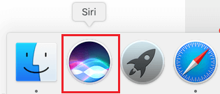 Icono de Siri en el Dock del Mac