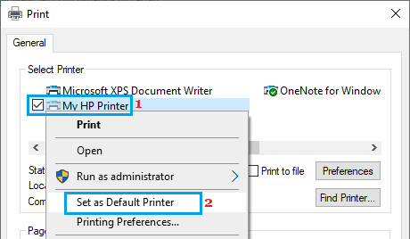 Set Default Printer Using Notepad