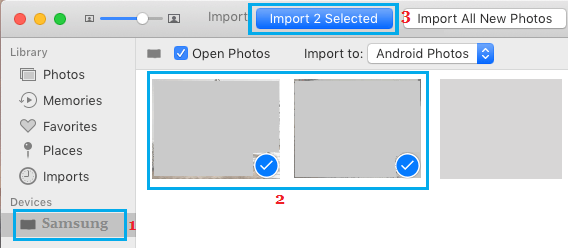 Import Selected Photos From Android Phone to Mac