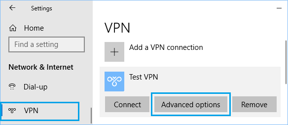 Abrir las opciones avanzadas de la VPN en un PC con Windows