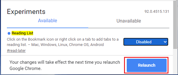 Vuelve a lanzar el navegador Chrome para guardar los cambios