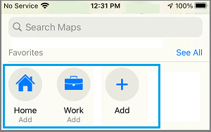 Add Home and Work Address Option in Maps