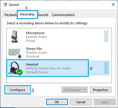 Configura la opción de auriculares Bluetooth en Windows