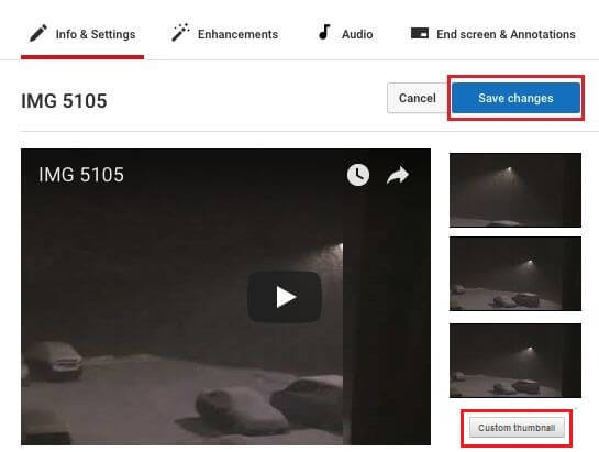 Add Custom Thumbnail to YouTube Video