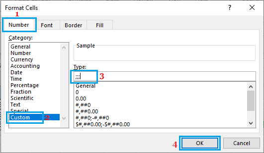 Ocultar celdas con ceros mediante el formato de celdas de Excel