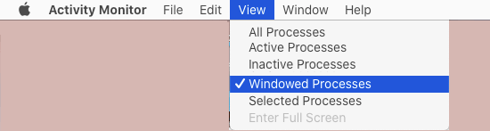 Abrir procesos en ventana en el Mac