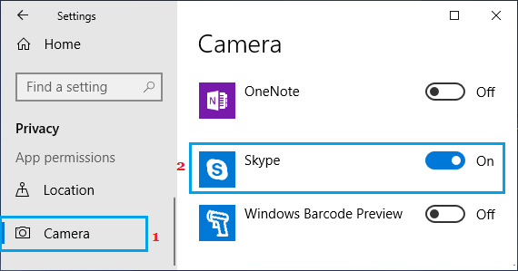 Permitir que Skype acceda a la cámara de Windows